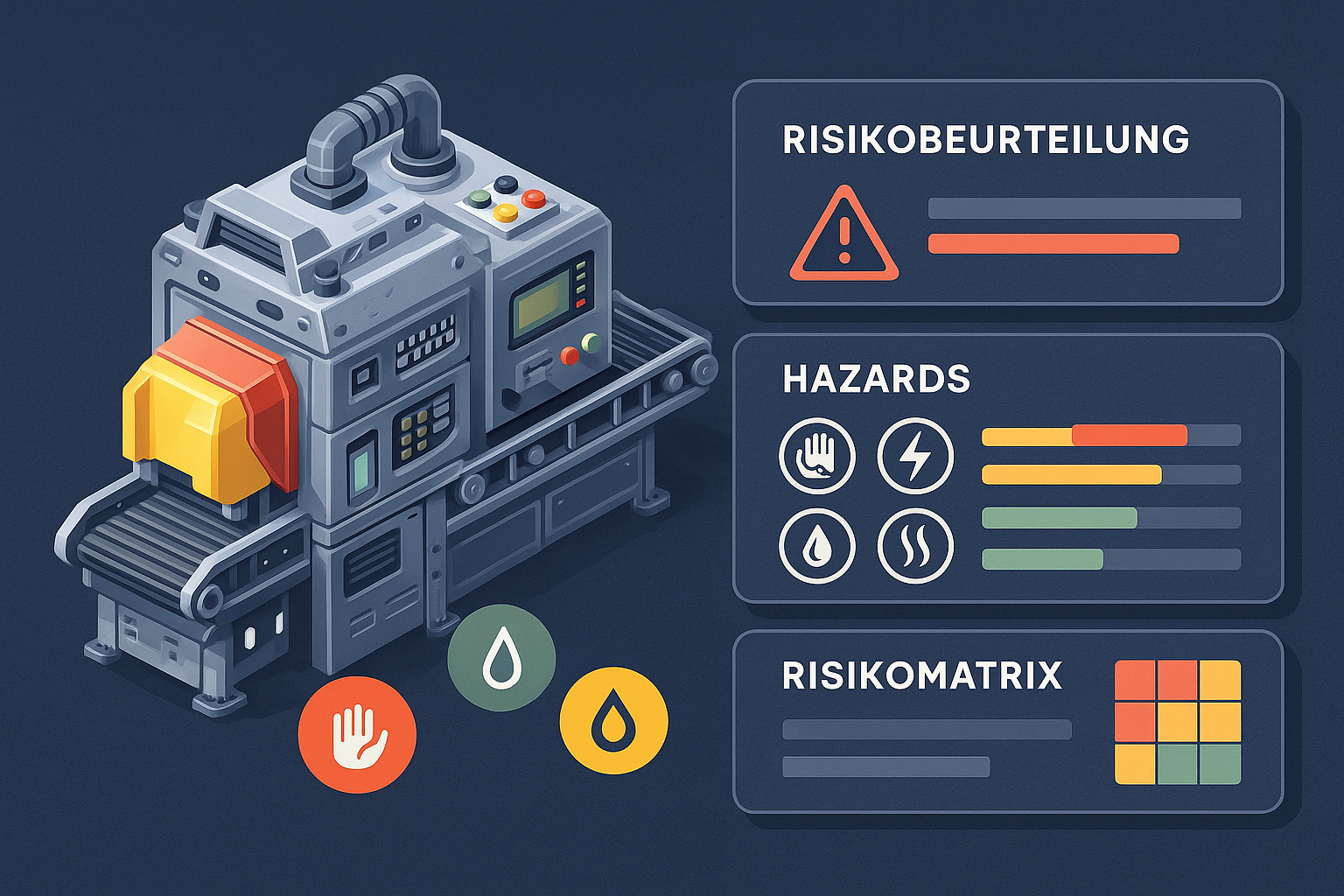 Grafische Darstellung einer Risikobeurteilung für Maschinen